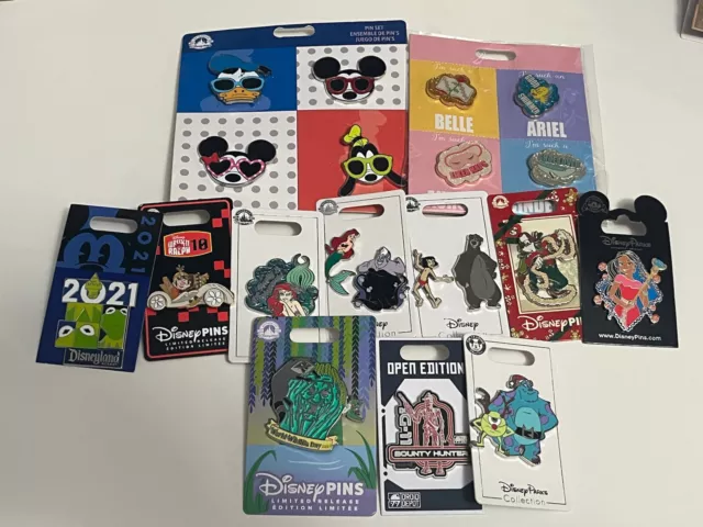 20 Disney Pin Trading Lot - little mermaid jungle book minnie mouse kermit goofy