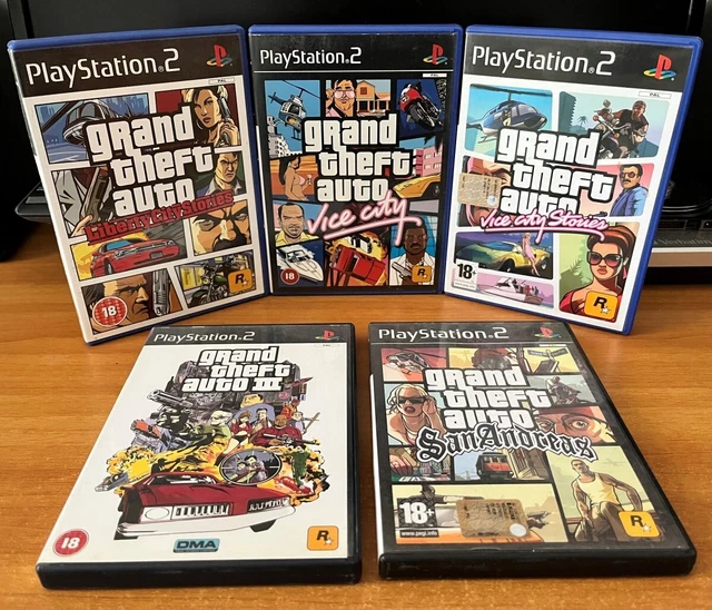 LOTTO 5 x GTA Grand Theft Auto per PS2 PLAYSTATION 2  Saga Completa