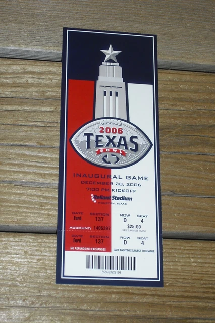 2006 Texas Bowl - Kansas State Wildcats Vs Rutgers Scarlet Knights - Full Ticket