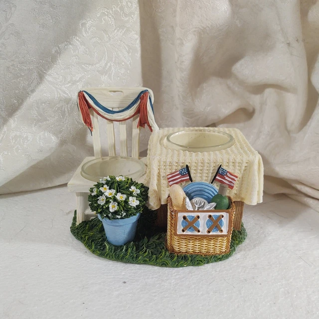 Yankee Candle 4th of July Picnic Double Tealight Holder - EUC