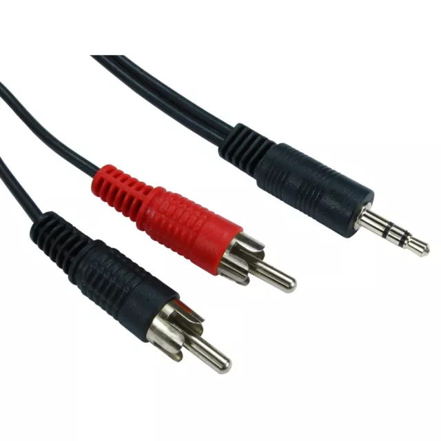 3.5mm Jack to 2 x RCA Cable AUX Twin Phono Headphone Mini Stereo Audio Lead Lot 2