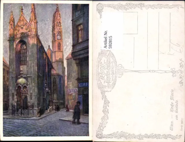 592815,Künstler Ak Wien Innere Stadt Kirche Maria am Gestade Vienna pub B.K.W.I.