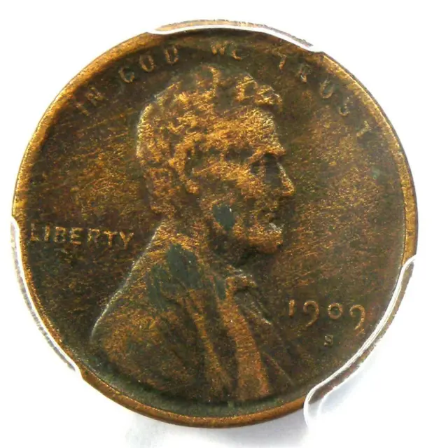 1909-S VDB Lincoln Wheat Cent 1C Penny - PCGS XF Details - Rare Key Date Coin!