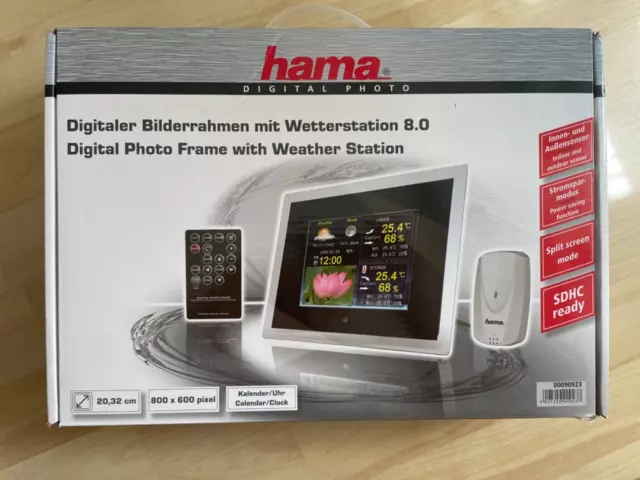 Hama 8,0 Digitaler Bilderrahmen mit Wetter station