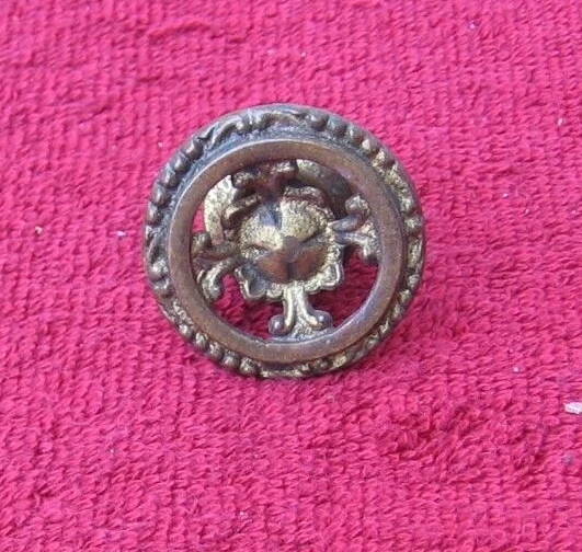 Antique Brass Color Metal Dimpled Bead Edge Tieback Holder Curtain Hook~e 2