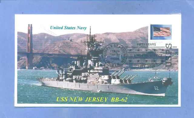 Uss Neuf Jersey BB-62 Battleship Guerre Du Vietnam Bateau Couleur Photo, Or Gate