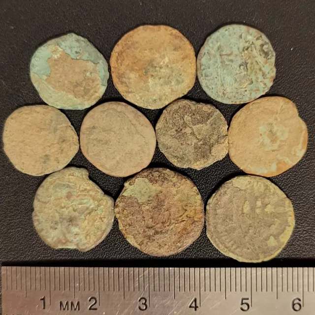 Lot of 10 Uncleaned Ancient Roman Coins - Lower Quality