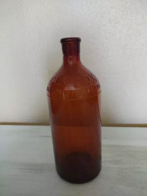 Vintage amber Glass Clorox Bottle