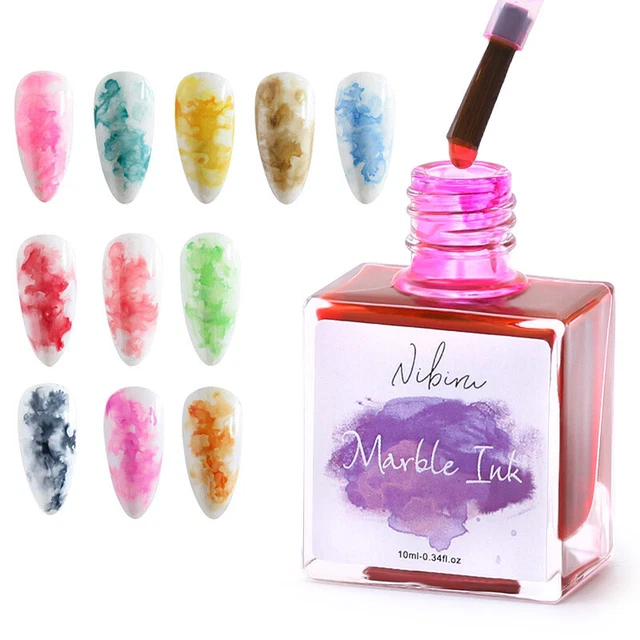 Watercolor Blooming Nail Polish Ink Nail Art Design Ink Marble Painting Gel N ql