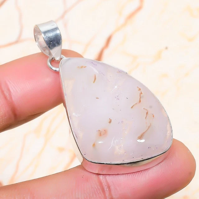 Rose Quartz Gemstone Handmade Gift Jewelry Pendant 1.97" C668