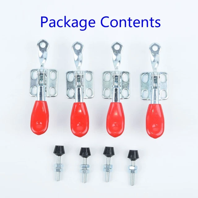 4pcs Red Toggle Clamp GH-201A 201-A Quick Release Tool Horizontal Clamp Hand