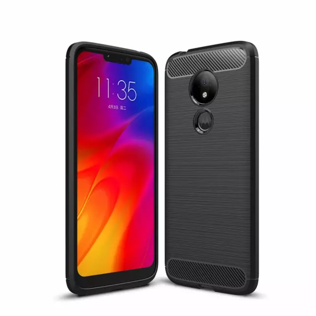 For Motorola Moto G7 Power Case Carbon Fibre Gel Cover Ultra Slim Shockproof 2