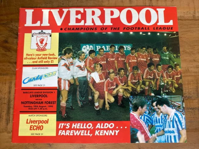 Liverpool v Nottingham Forest 28th August 1990 Programme