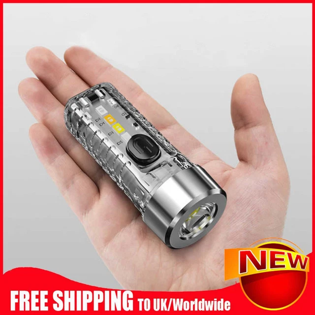 Keychain Flashlight USB Rechargeable Keychain Lamp 3 Gears for Outdoor Emergency