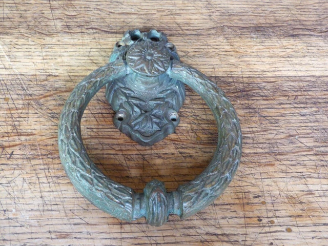 gros et ancien Heurtoir De Porte En Bronze XIXème de style empire poids 1.040 kg