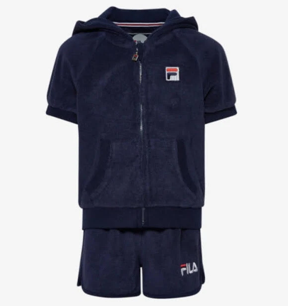 FILA Ragazze Spugna Completo 2 Pezzi Set Giacca & Pantaloncini Taglia 2T