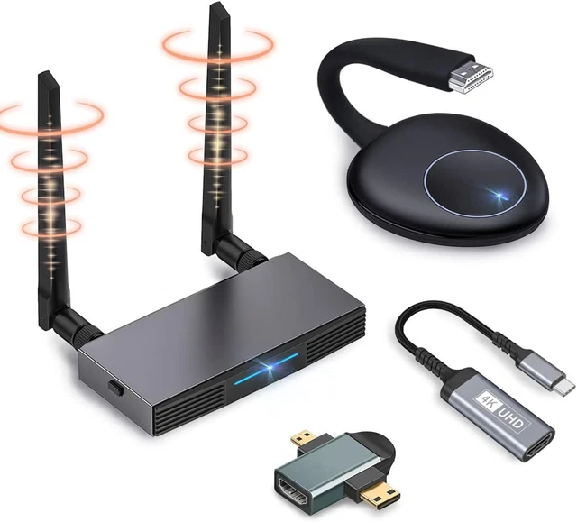 Wireless HDMI Transmitter Receiver 4K@60Hz 165FT/50M Dongle Adapter Extender
