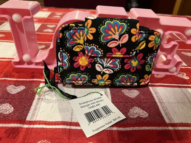 Vera Bradley Disney Zip Wristlet Wallet Midnight with Mickey Retired