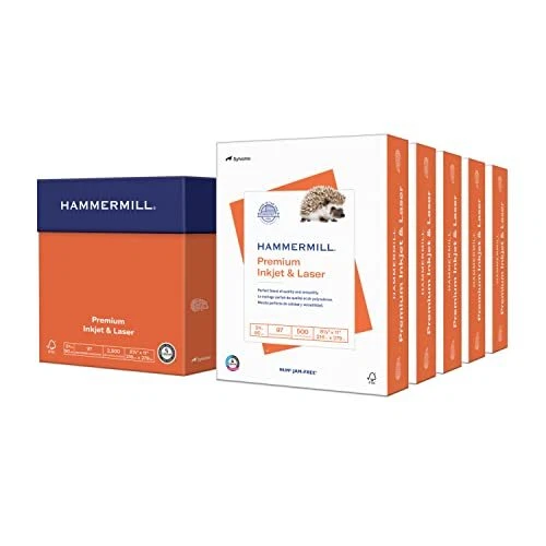 Printer Paper, Premium Inkjet & Laser Paper 24 Lb, 8.5 x 11 - 5 Ream (2,500 S...