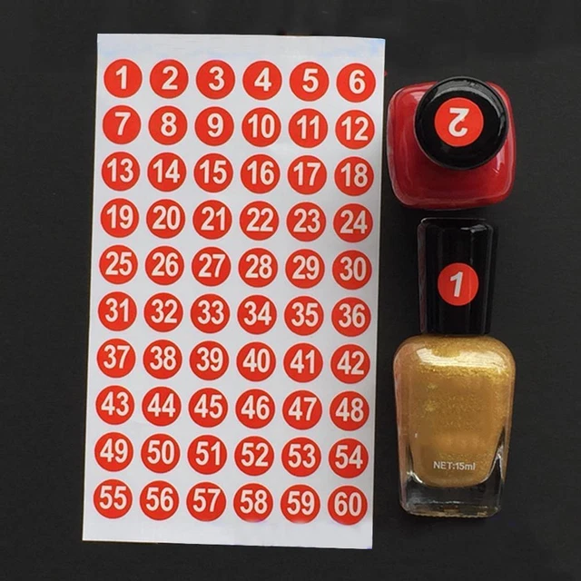 Waterproof Number 1-300Label Sticker For Nail Polish Number Label C8X1 N2L6