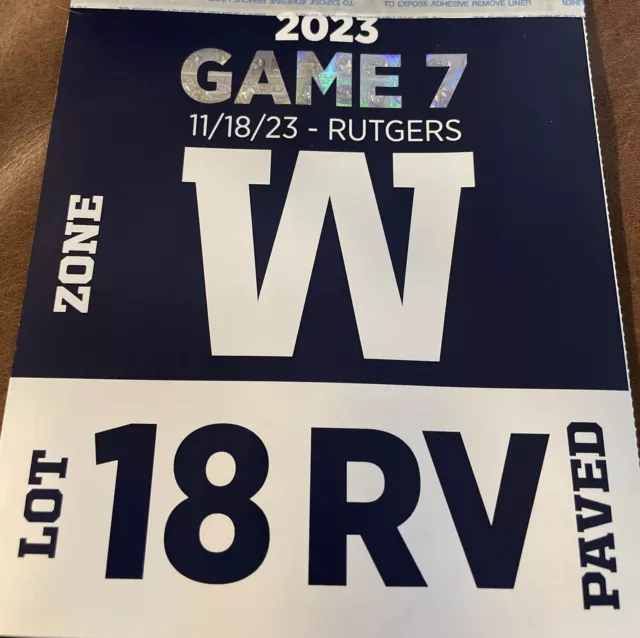 Penn State RV Parking Pass Game #7 Rutgers Vs PSU (11/18/23)