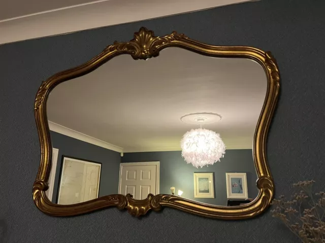 Deknudt Large Ornate Vintage Gold Leaf Mirror / Excellent Cond / 77 X 102cm