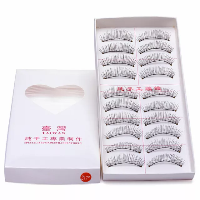 10 Pairs Handmade Soft Fake Eyelashes Natural Thick Long False Eye Lashes Makeup