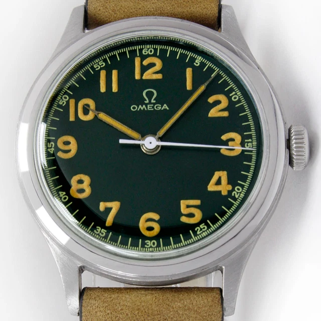 1944S OMEGA CIVIL Militaire Vert Vintage Montre 2179/4 Cyber Monday