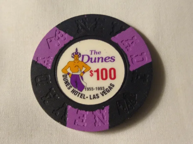 $100  "DUNES" casino Las Vegas chip - BORLAND lot