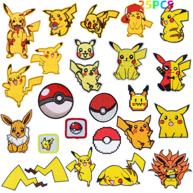 Aufbügler Aufnäher Bügelbild Applikation Patch Stickerei Pokémon Pikachu Nähen