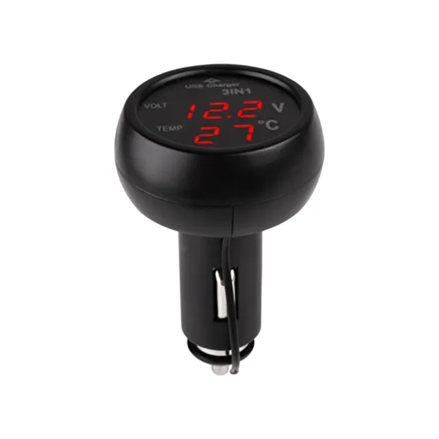 3 In 1 Digital Voltmeter And Thermometer USB Car Car Cable for 13 Pro Max