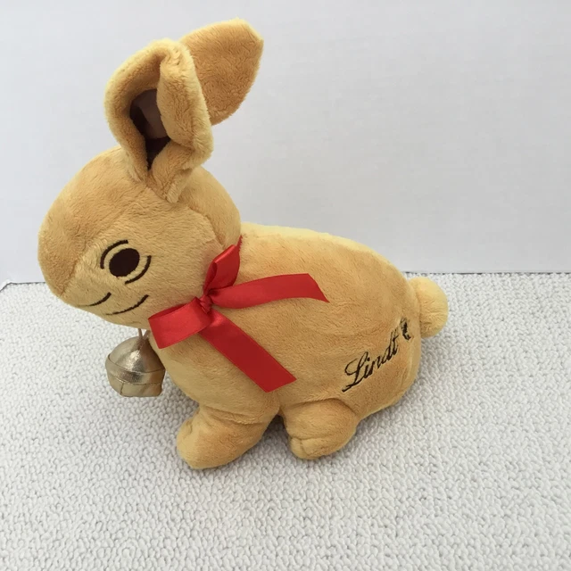 LINDT CHOCOLATE BUNNY Plush Height 10” Storage Pocket Underneath with