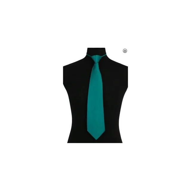 New formal men's pre-tied ready knot necktie poly solid wedding party prom Teal