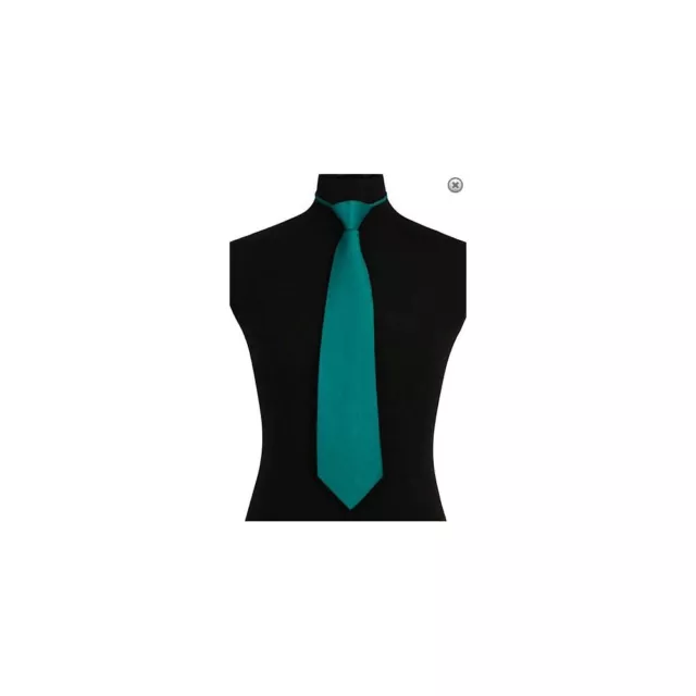 New formal men's pre-tied ready knot necktie poly solid wedding party prom Teal