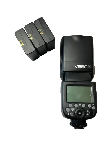 Godox VING V860IIC TTL Li-Ion Flash for Canon Cameras w/ 3 batteries