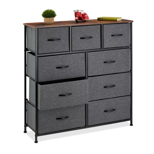 Kommode mit 9 Schubladen, Sideboard Kommodenschrank Schubladenschrank Flur Möbel