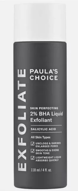 Paulas Choice 4 oz Bottle BHA Liquid Salicylic Acid Exfoliant