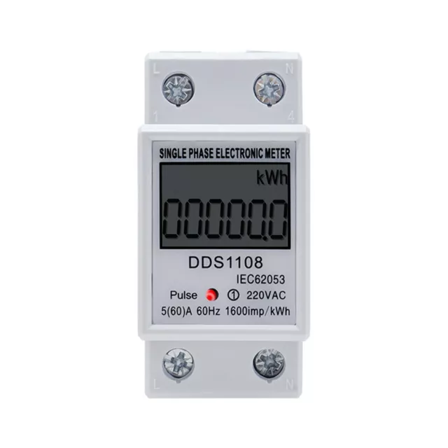 LCD AC Single Phase Electric Energy Meter KWH Watt Hour Meter 220V 60A