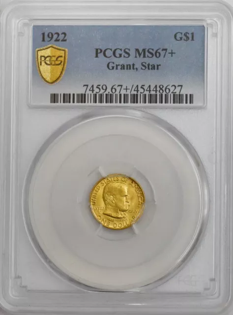 1922 $ Gold Grant Dollar with Star MS67+ PCGS Secure 946251-23