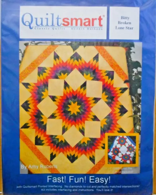 Quiltsmart Printed Interfacing Bitty Broken Lone Star 4 Panels Make 54x54" Quilt