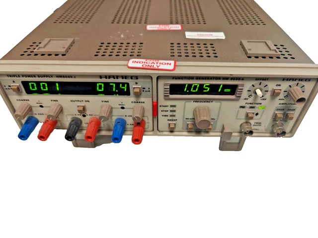 Hameg Hm8001-2 Triple Power Supply + HM 8030-5 Function Generator