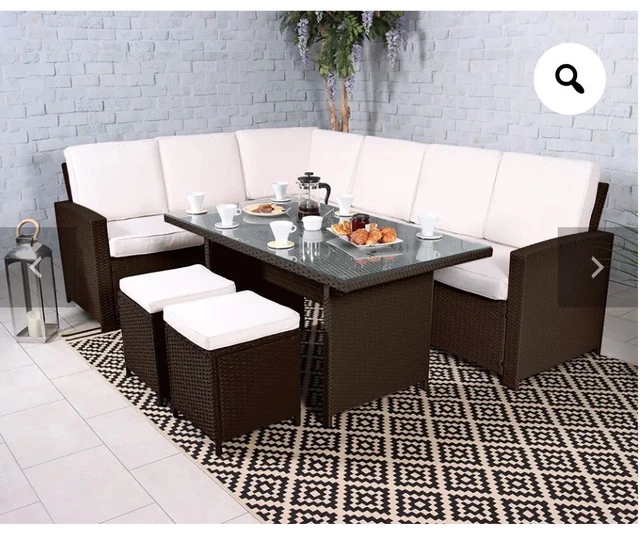 ROYALCRAFT 10 SEATER Corner Rattan Set £350.00 - PicClick UK