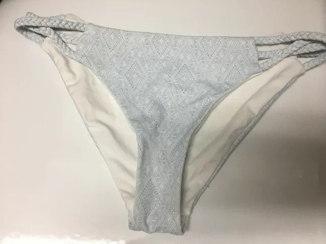 Frankies Bikinis Kaia Blue Malibu Chambray Print Bikini BOTTOM Sz XS EUC 2