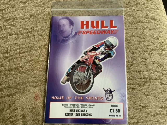 Hull vikings vs Exeter speedway program 30th May 2001