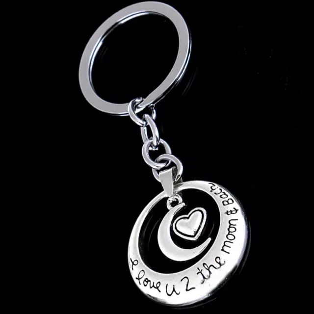 2017 New I Love You To The Moon And Back Heart Keychain Key Ring Chain Keyfobs