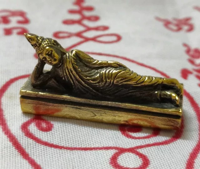 Statue Reclining Buddha Nirvana Fetish LP Thai Talisman Amulet Yant For Tuesday