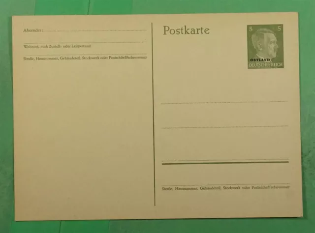 DR WHO GERMAN OCCUPATION OSTLAND OVPT POSTAL CARD UNUSED WWII k00899