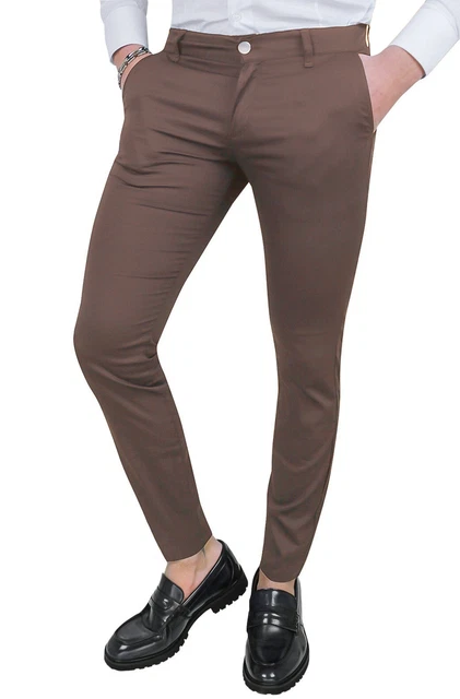 PANTALONI UOMO C. Battistini Marrone Casual Eleganti Slim Fit Estivo In Cotone EUR 29 00 PicClick IT