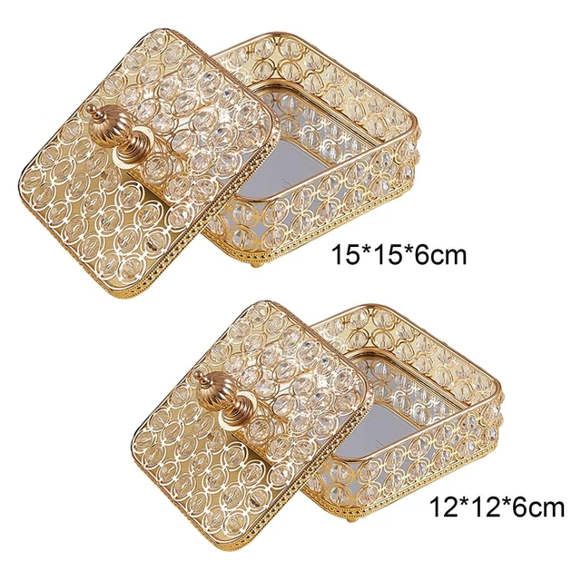 Boîte de rangement de bijoux en cristal organisateur de bibelots collier