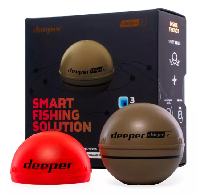 Deeper Chirp+ 2.0 Smart Sonar + WIFI & GPS + NightCover Echolot Elite Fishfinder